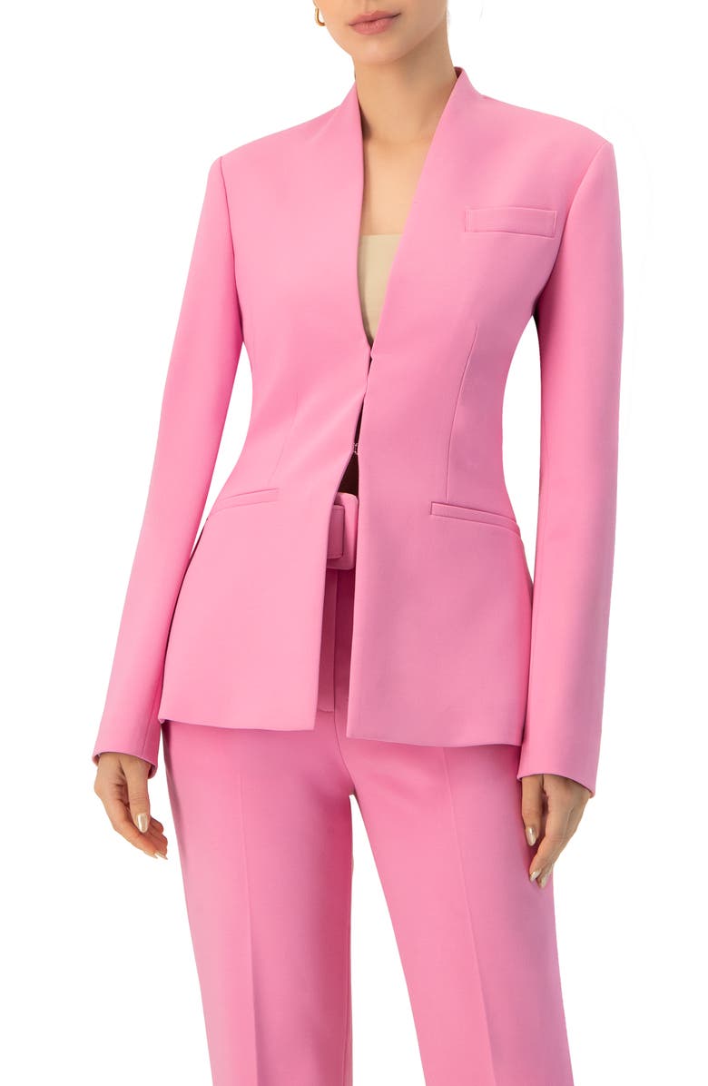 IVONNE Collarless Straight Blazer, Main, color, Pink
