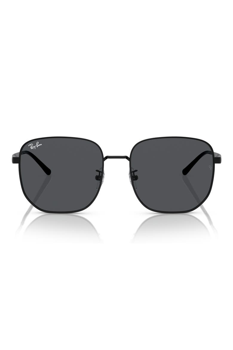 57mm Irregular Sunglasses, Main, color, BLACK / DARK GREY