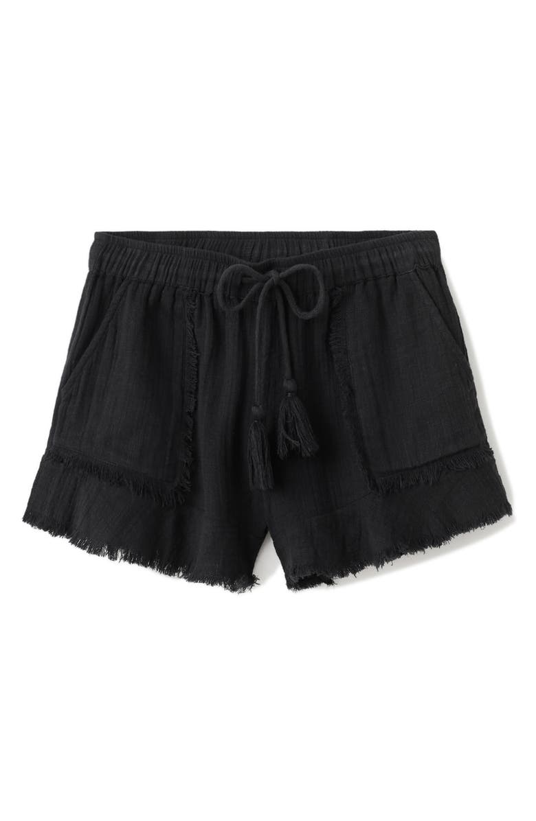 MANGO TEEN Frayed Cotton Shorts, Alternate, color,