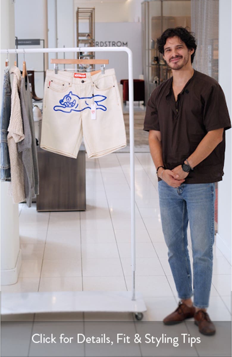 Cream Jean Strawberry Fit Denim Shorts, sales video thumbnail