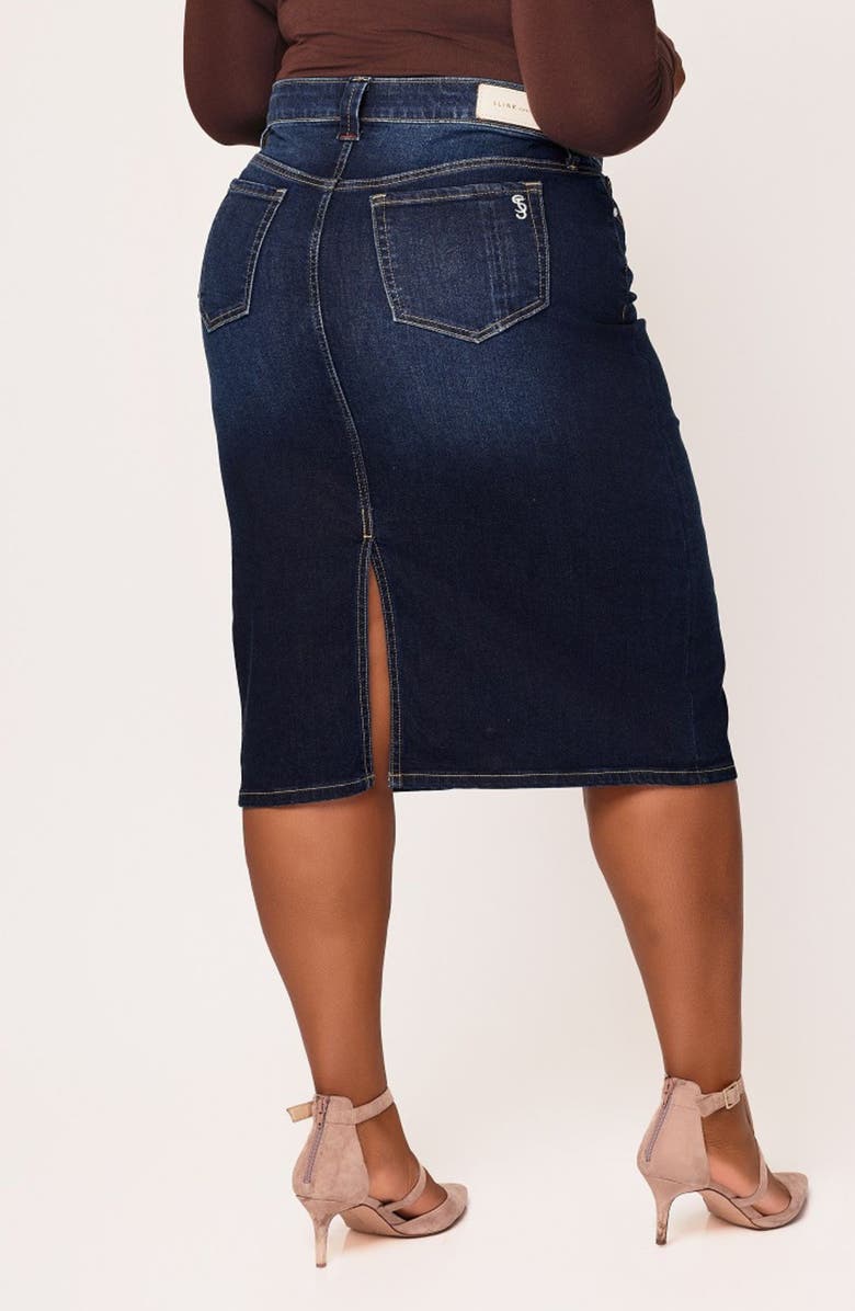 SLINK Jeans Denim Midi Skirt, Alternate, color, Emma