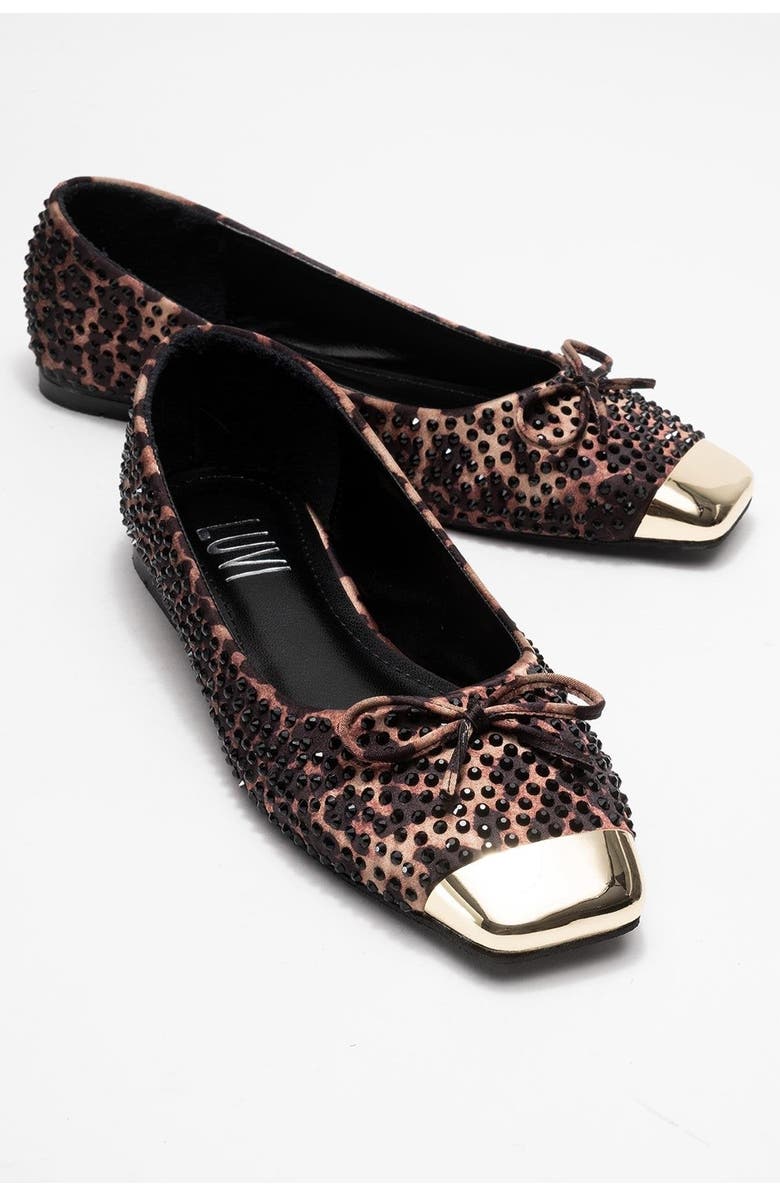 Prologue Shoes Abra Bow Ballet Flat, Main, color, Leopard