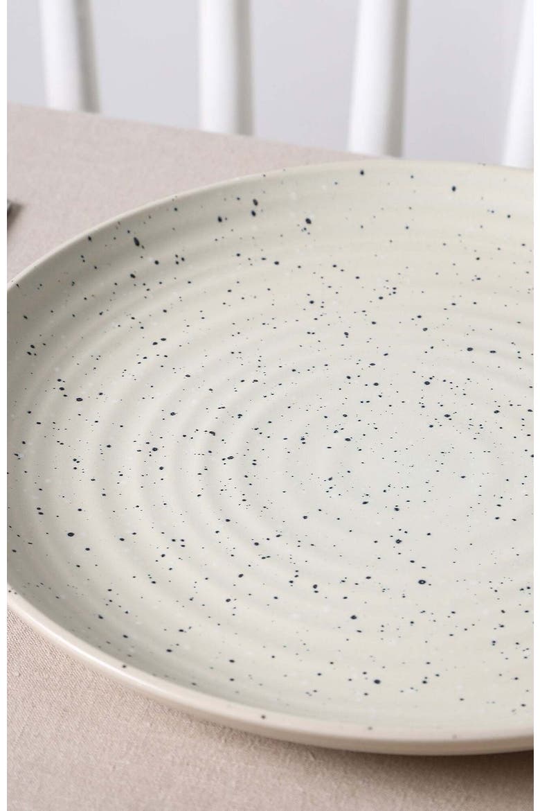 Dua Stoneware 4-Piece Dinner Plate Set, Alternate, color, White