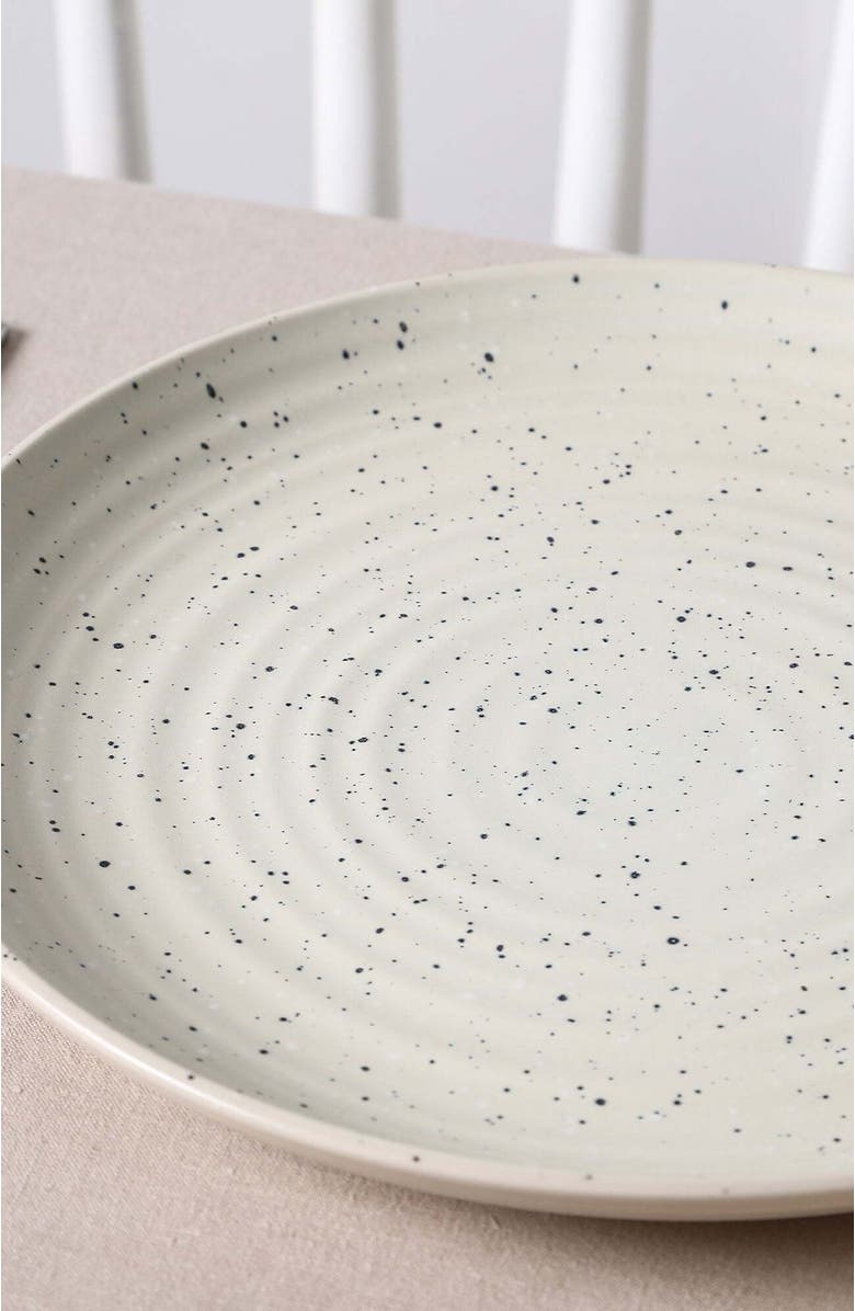 Stone Lain Dua Stoneware 4-Piece Dinner Plate Set, Alternate, color, White