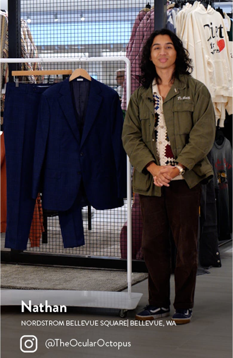 'Flynn' Classic Fit Plaid Wool Suit, sales video thumbnail