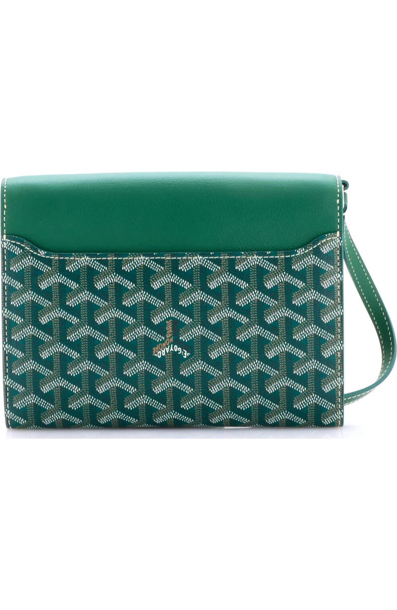 Pre-Owned Goyard Chypre Wallet on Strap Coated Canvas with Leather, Alternate, color, Green