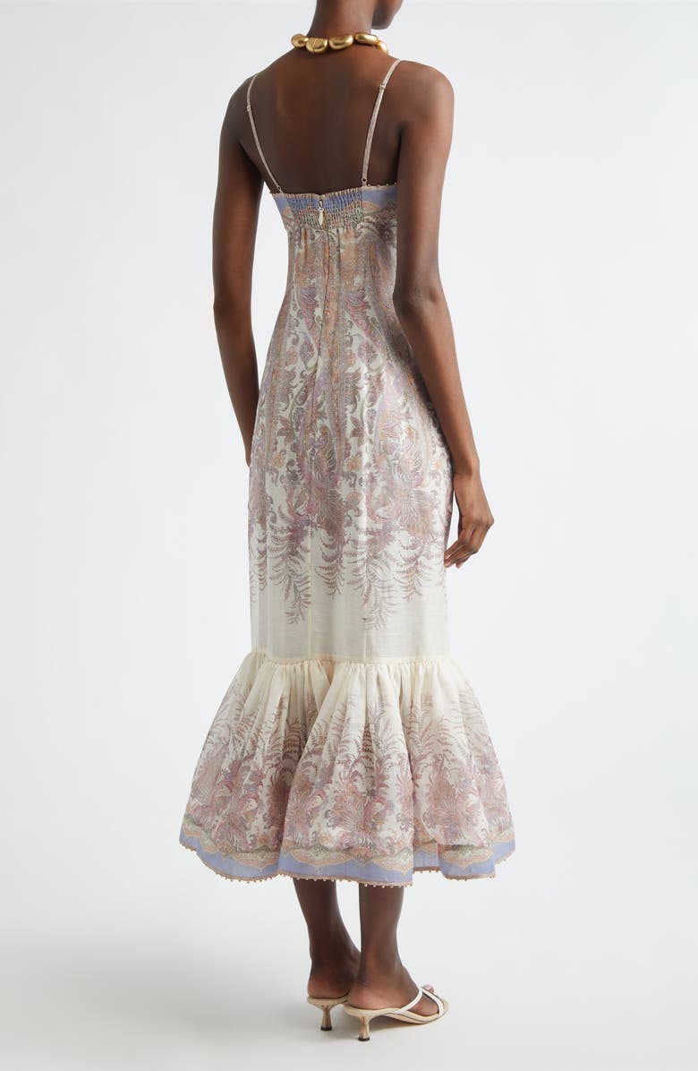 Zimmermann Alchemy Paisley Print Linen & Silk Dress, Alternate, color, Cream Paisley