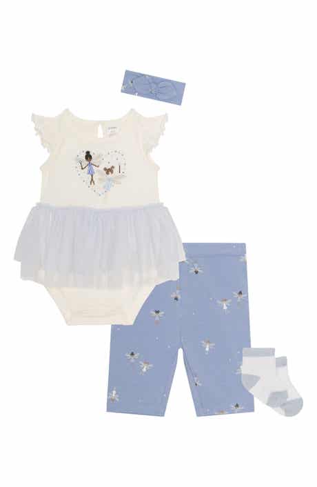 PL Baby by Petit Lem 4-Piece Dancer Tutu Bodysuit, Leggings, Socks & Headband Set