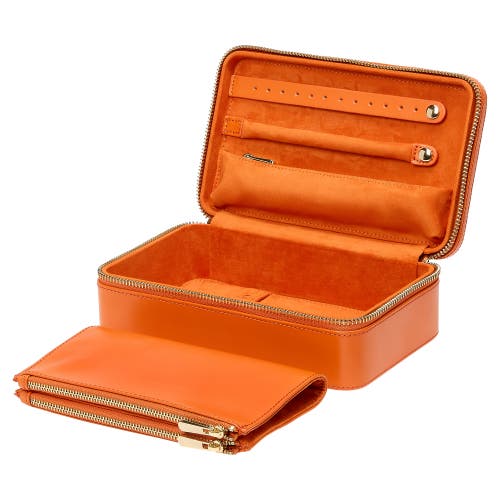Wolf Maria Medium Zip Jewelry Case In Tangerine