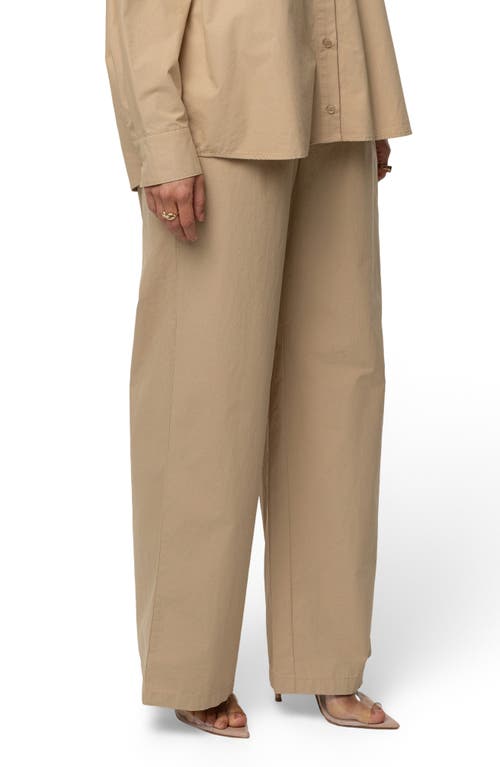 Jluxlabel Leon Pleated Wide Leg Pants In Brown