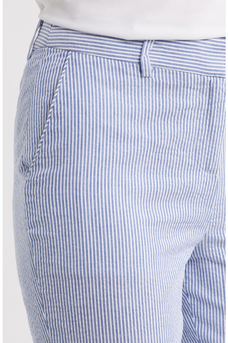 Seersucker Straight Leg Pants, Alternate, color, NAVY IVORY