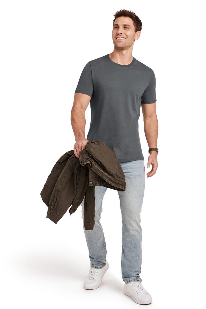 Mens Made2Fit Crew Neck T-Shirt, Alternate, color, Battleship Grey