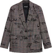 Desigual Textured Checked Blazer