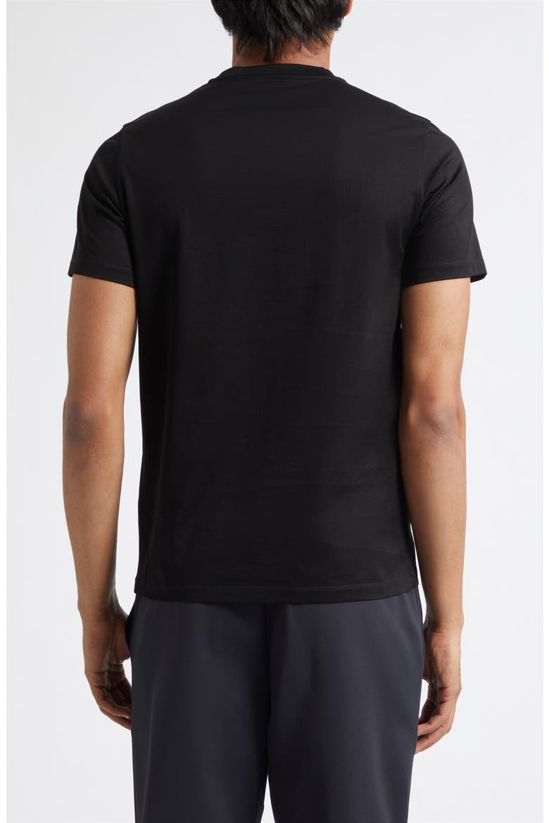 Logo Embroidered Cotton T-Shirt, Alternate, color, BLACK