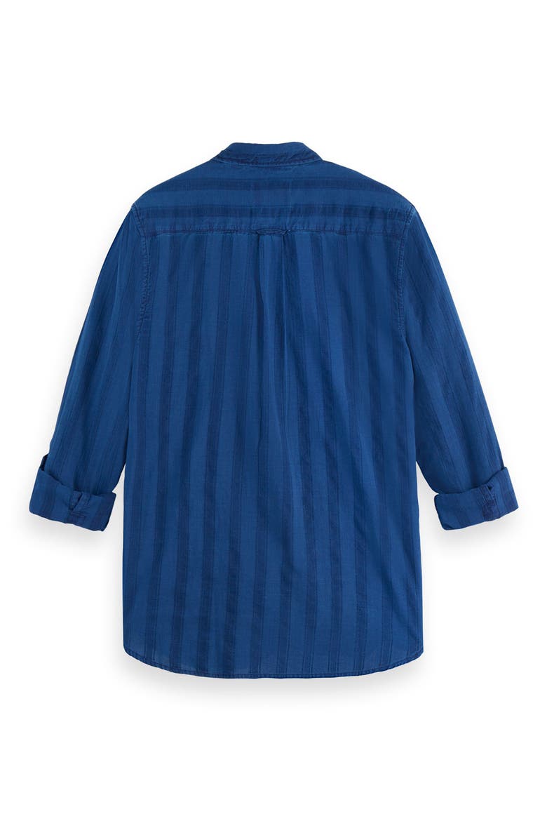 Textured Indigo Button-Up Shirt, Alternate, color, WASHED INDIGO