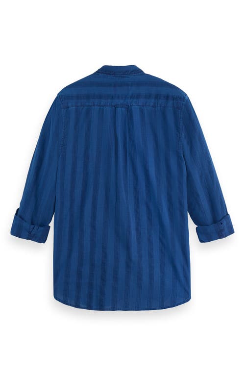 Scotch & Soda Textured Indigo Button-up Shirt