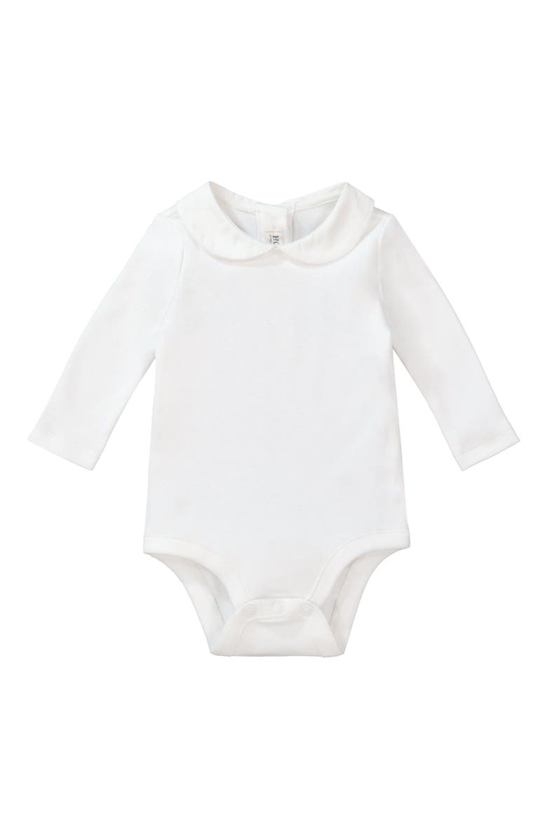 Hope & Henry Baby Peter Pan Collar Bodysuit, Unisex, Main, color, Soft White