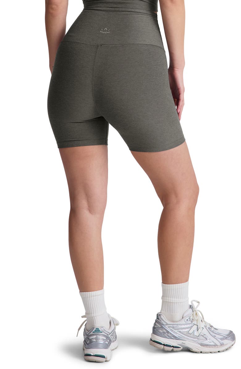Beyond Yoga Keep Pace Space Dye Bike Shorts, Alternate, color, True Gray Heather