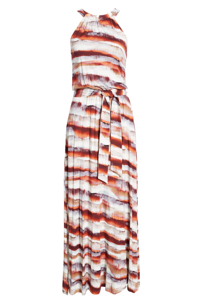 Halter Maxi Dress, Alternate, color, LANGOUSTINO