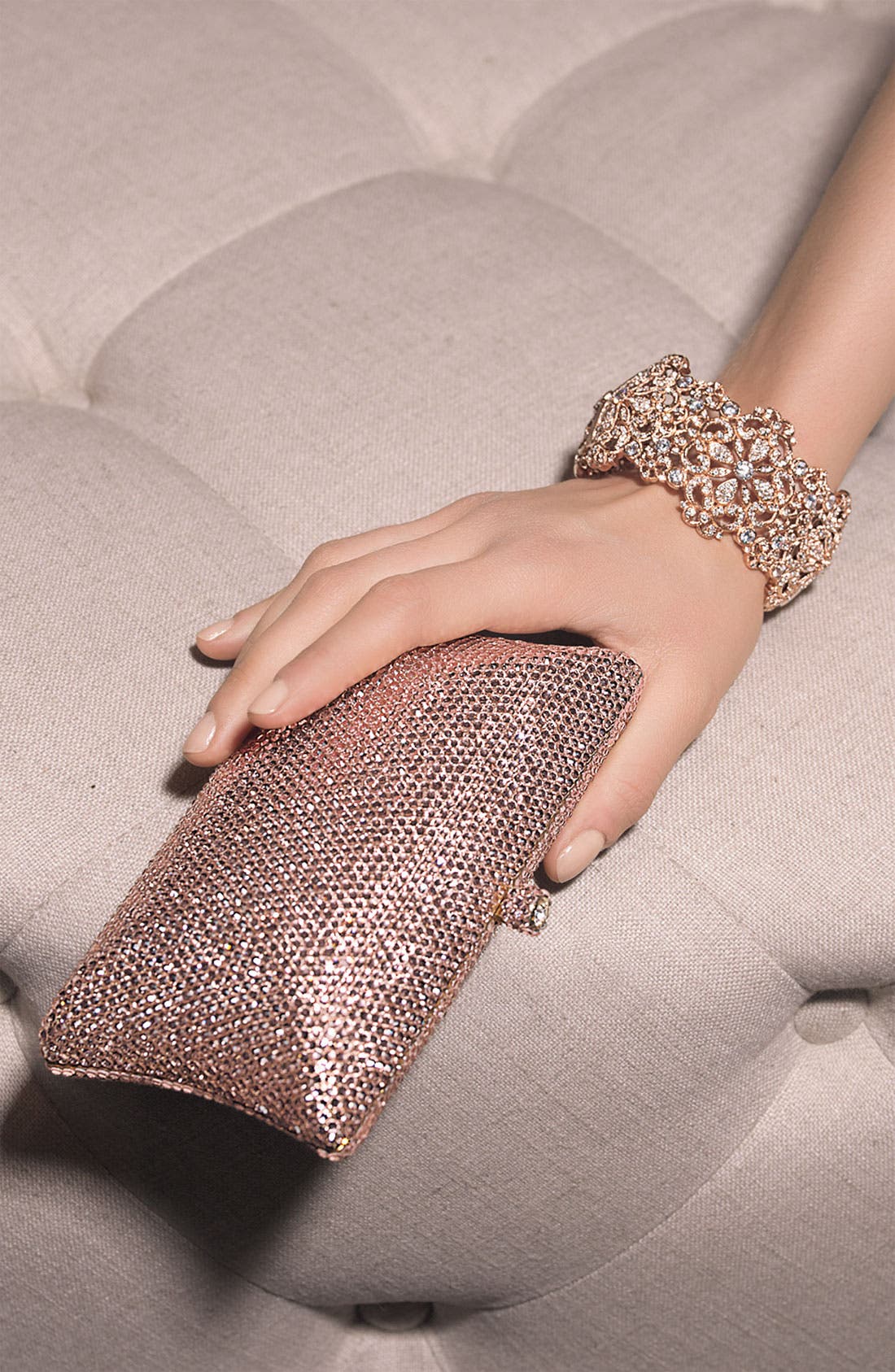 Tasha Rhinestone Clutch, Alternate, color, SILVER