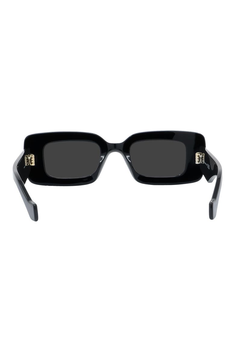 Chunky Anagram 46mm Rectangular Sunglasses, Alternate, color, SHINY BLACK / SMOKE