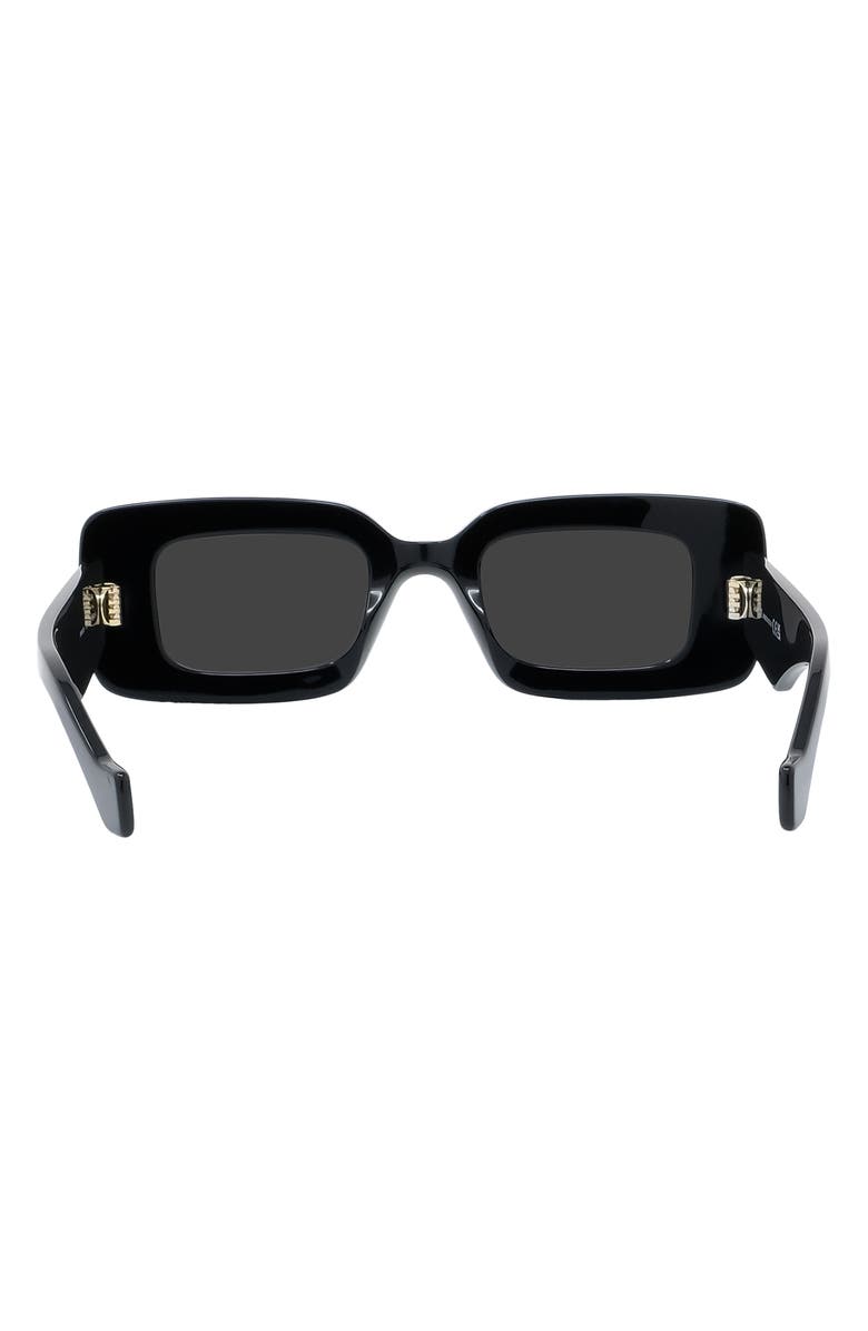 Loewe Chunky Anagram 46mm Rectangular Sunglasses, Alternate, color, Shiny Black / Smoke