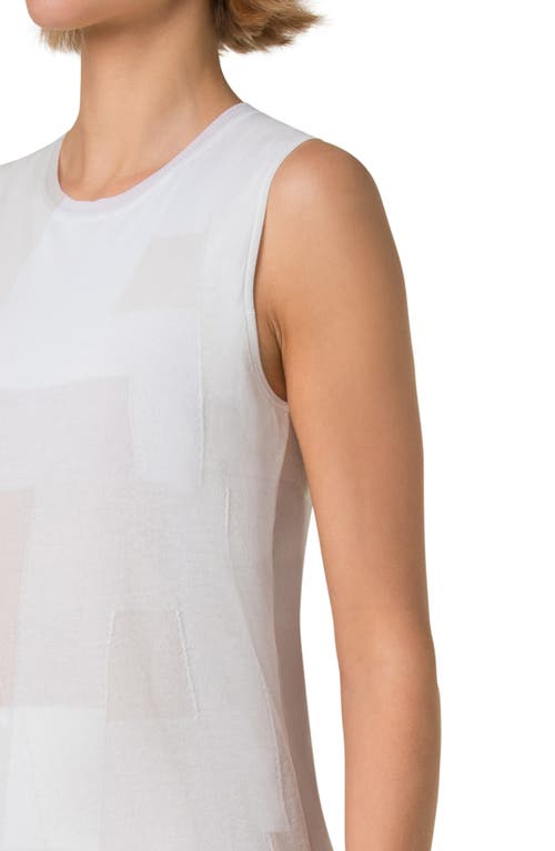 Akris Trapeze Rayonnant Sleeveless Knit Shift Dress In Greige-ecru