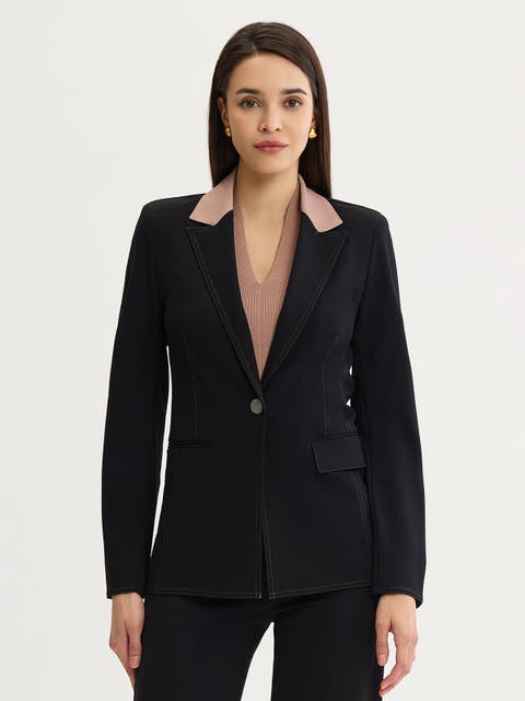 Tailored LuxeStretch Contrast Stitch Blazer