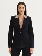 Misook Tailored LuxeStretch Contrast Stitch Blazer