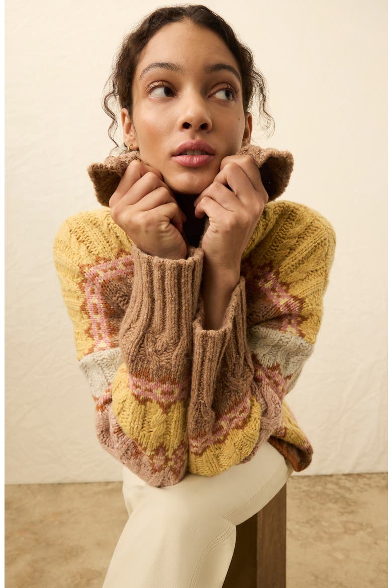 Highland Fair Isle Merino Wool Blend Cardigan, Alternate, color, LAKESIDE FAIRISLE HAZE
