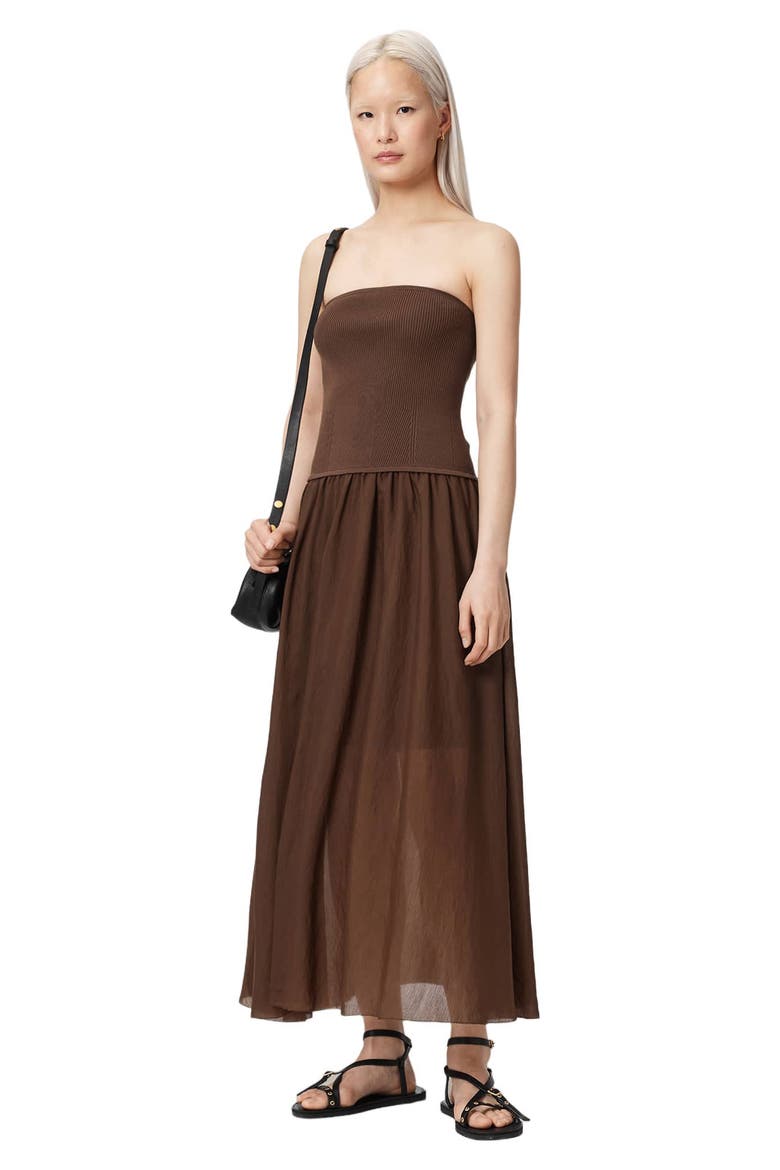 Tegan Strapless Dress, Alternate, color, PENNY BROWN