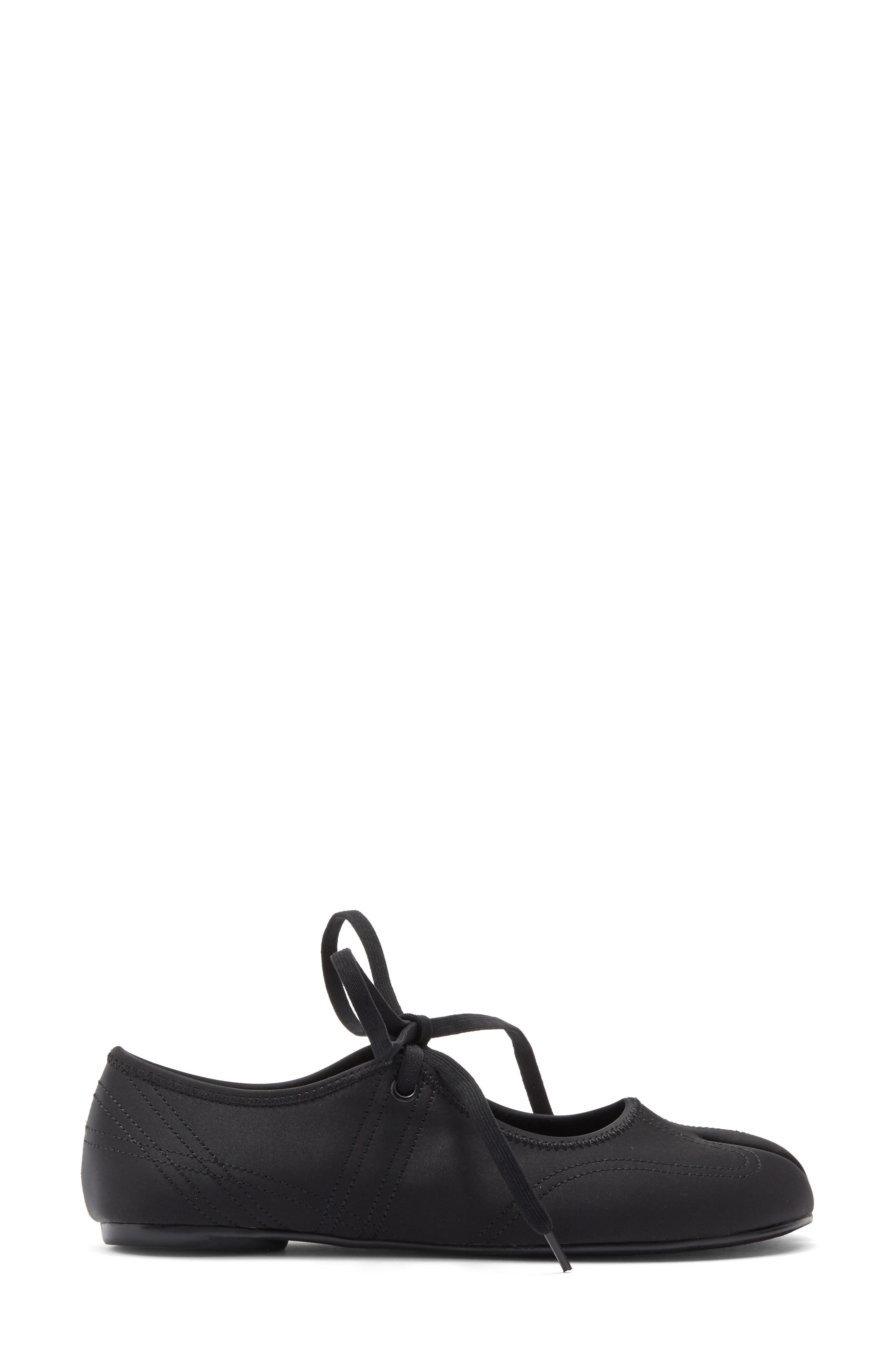 Jeffrey Campbell Saturna Split Toe Mary Jane Flat, Alternate, color, Black Satin