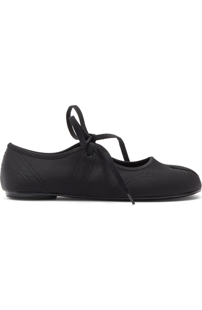 Jeffrey Campbell Saturna Split Toe Mary Jane Flat, Alternate, color, Black Satin