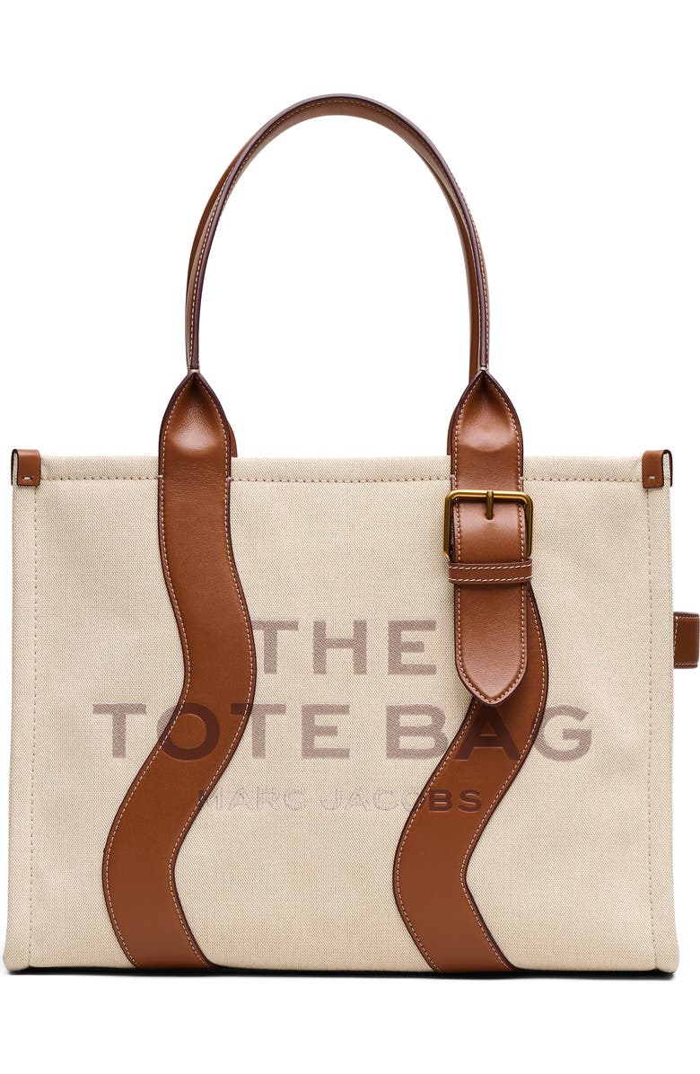 Marc Jacobs The Wavy Canvas Large Tote Bag, Main, color, Beige/Argan Oil
