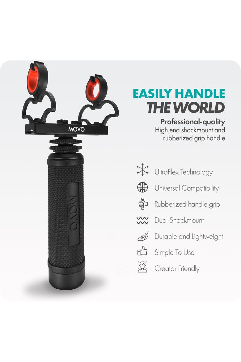 SM6H Ultraflex Premium Shockmount for Shotgun Microphones with Grip Handle, Alternate, color, Black