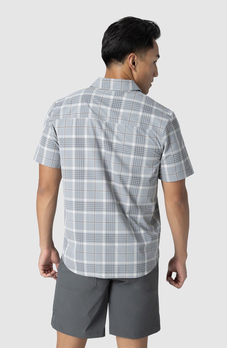 Outdoor Research Astroman Short Sleeve Sun Shirt, Alternate, color, Light Pewter Plaid