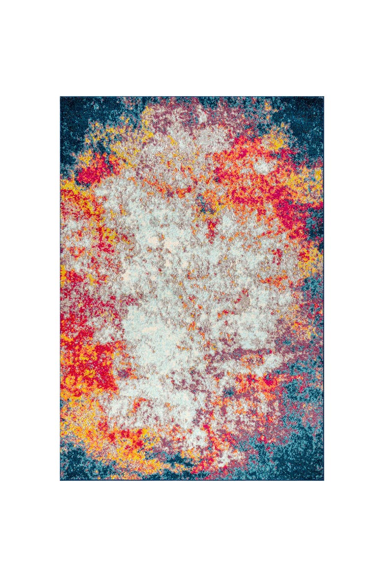 Contemporary POP Modern Abstract Area Rug, Main, color, Cream/Blue