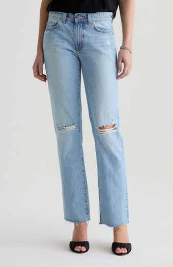 Sandra Ripped Low Rise Slim Straight Leg Jeans