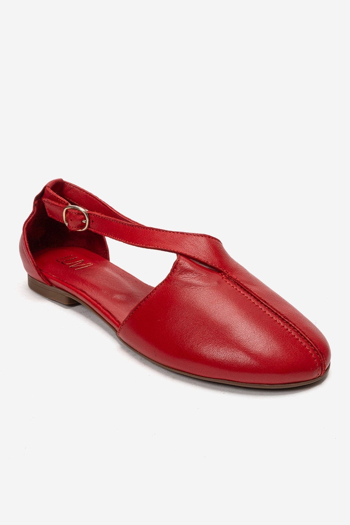 Forever & Always Shoes Fable Leather Side Cut Ballet Flat, Alternate, color, Red