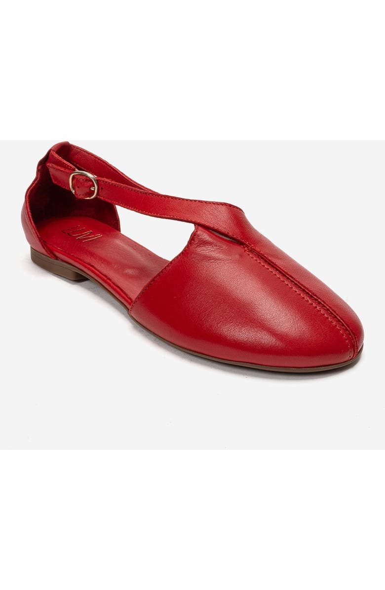 Forever & Always Shoes Fable Leather Side Cut Ballet Flat, Alternate, color, Red