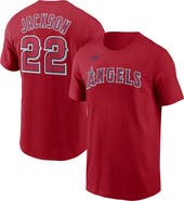 Nike Men's Nike Bo Jackson Red California Angels Cooperstown Collection Name & Number T-Shirt