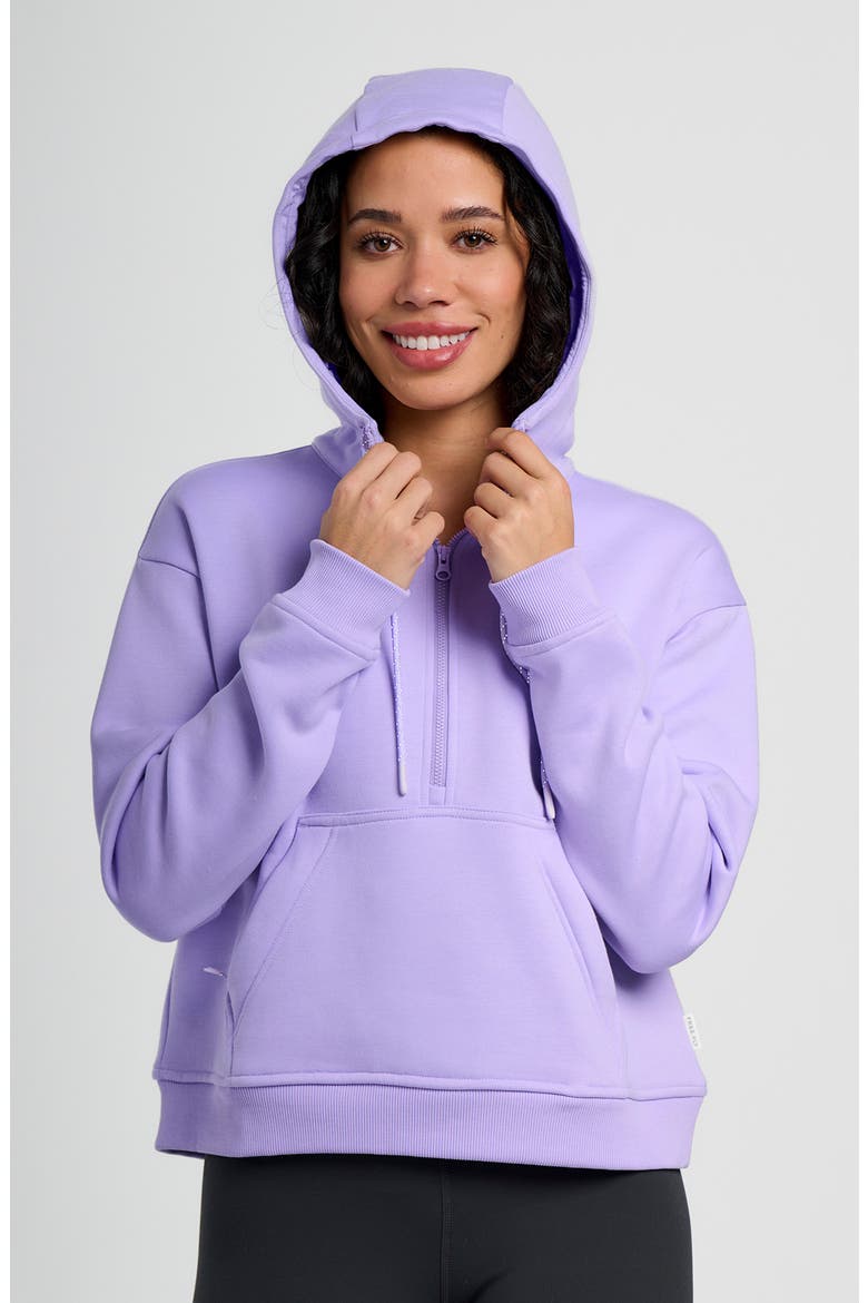 Northcoast Fleece Half Zip Hoodie, Main, color, BRIGHT LAVENDER
