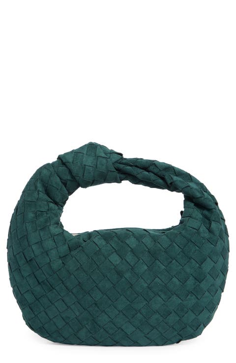 Woven Faux Suede Clutch