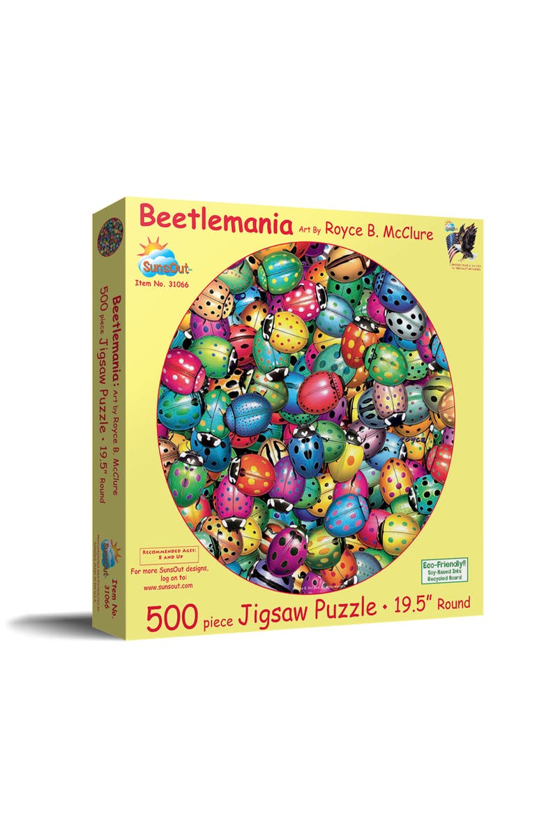 Beetles Round Mania 500 piece Jigsaw Puzzle for Adults, Main, color, Multicolor