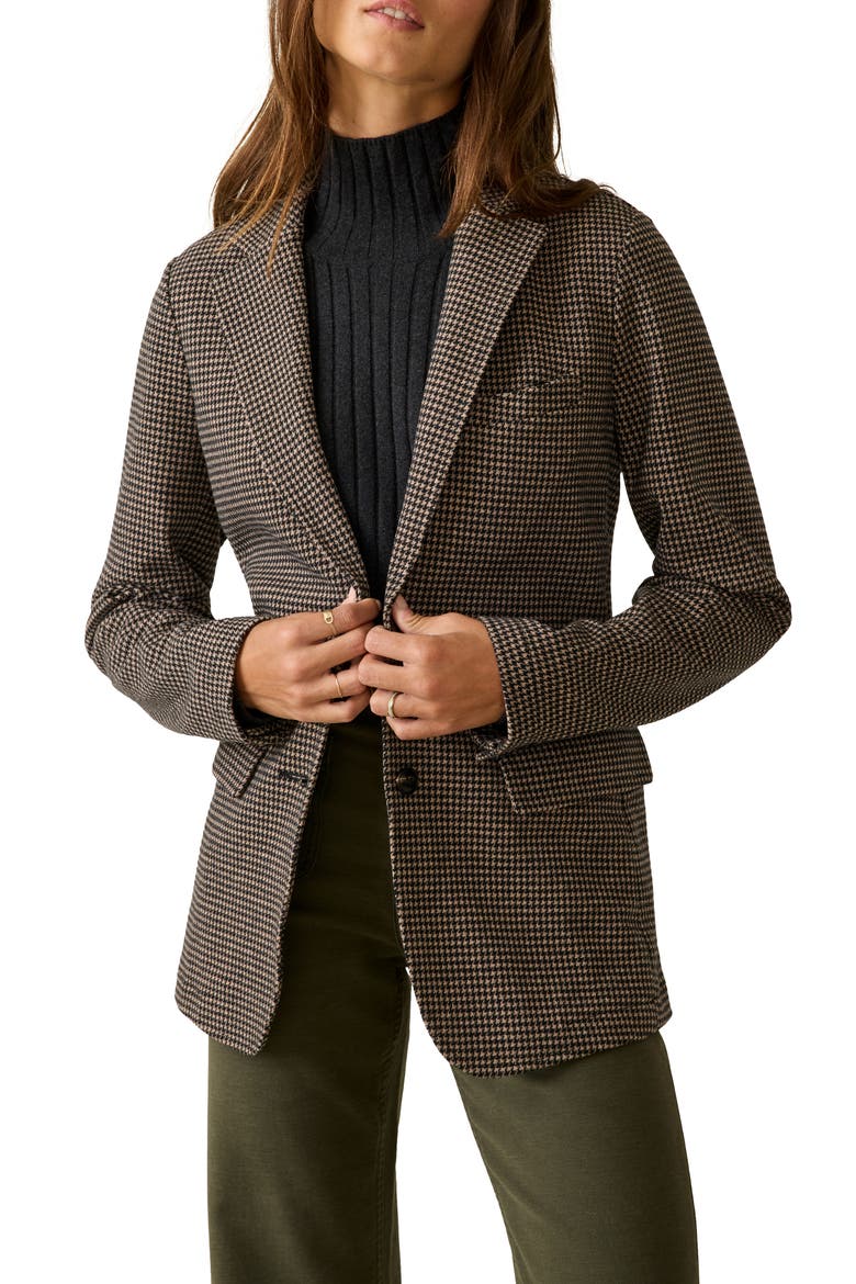 Inlet Houndstooth Knit Tweed Blazer, Main, color, MOCHA MOUNTAIN HOUNDSTOOTH