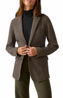 Inlet Houndstooth Knit Tweed Blazer