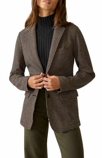 Inlet Houndstooth Knit Tweed Blazer