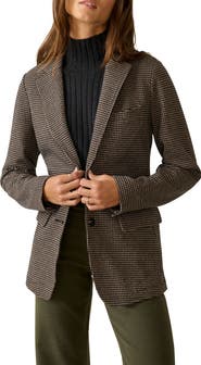 Faherty Inlet Houndstooth Knit Tweed Blazer