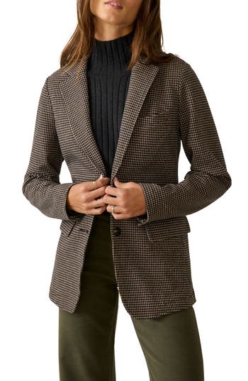 Faherty Inlet Houndstooth Knit Tweed Blazer