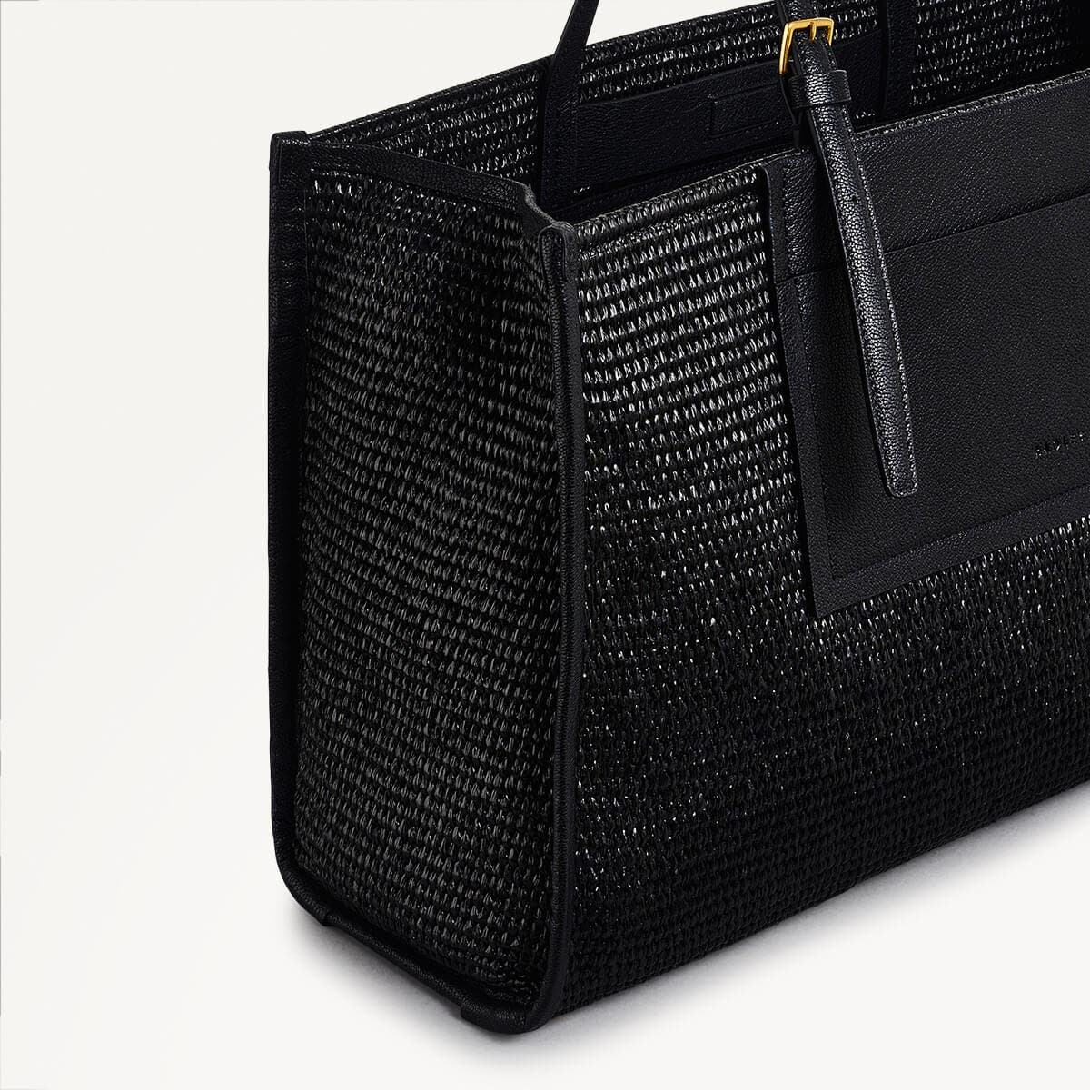 Radley The Burlington - Raffia Large Open Top Tote Bag, Alternate, color, Black